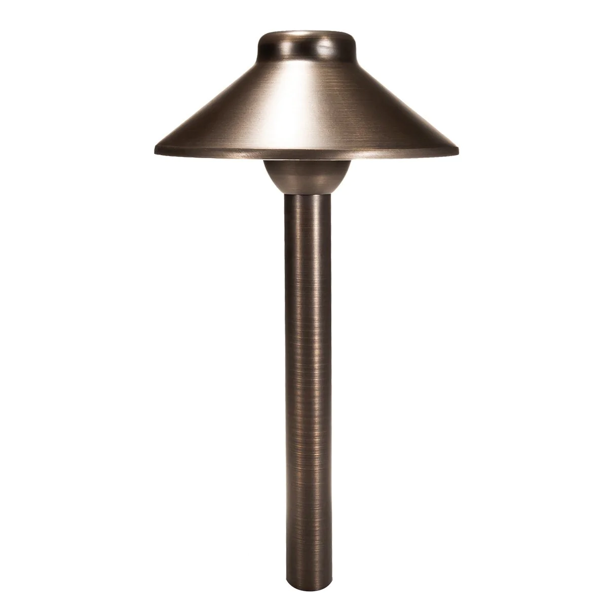 Total Light  Boca Brass Path Light- 6" Shade 15" Stem