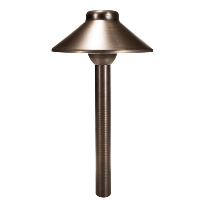 Total Light  Boca Brass Path Light- 6" Shade 15" Stem
