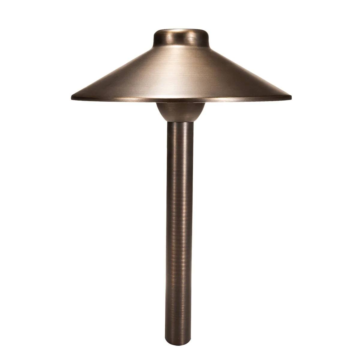 Total Light  Boca Brass Path Light- 8" Shade 15" Stem