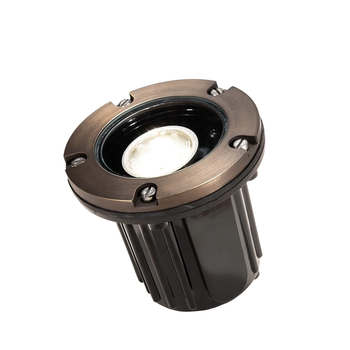 Total Light  Well Light With Classic Brass & Clear Lens Top