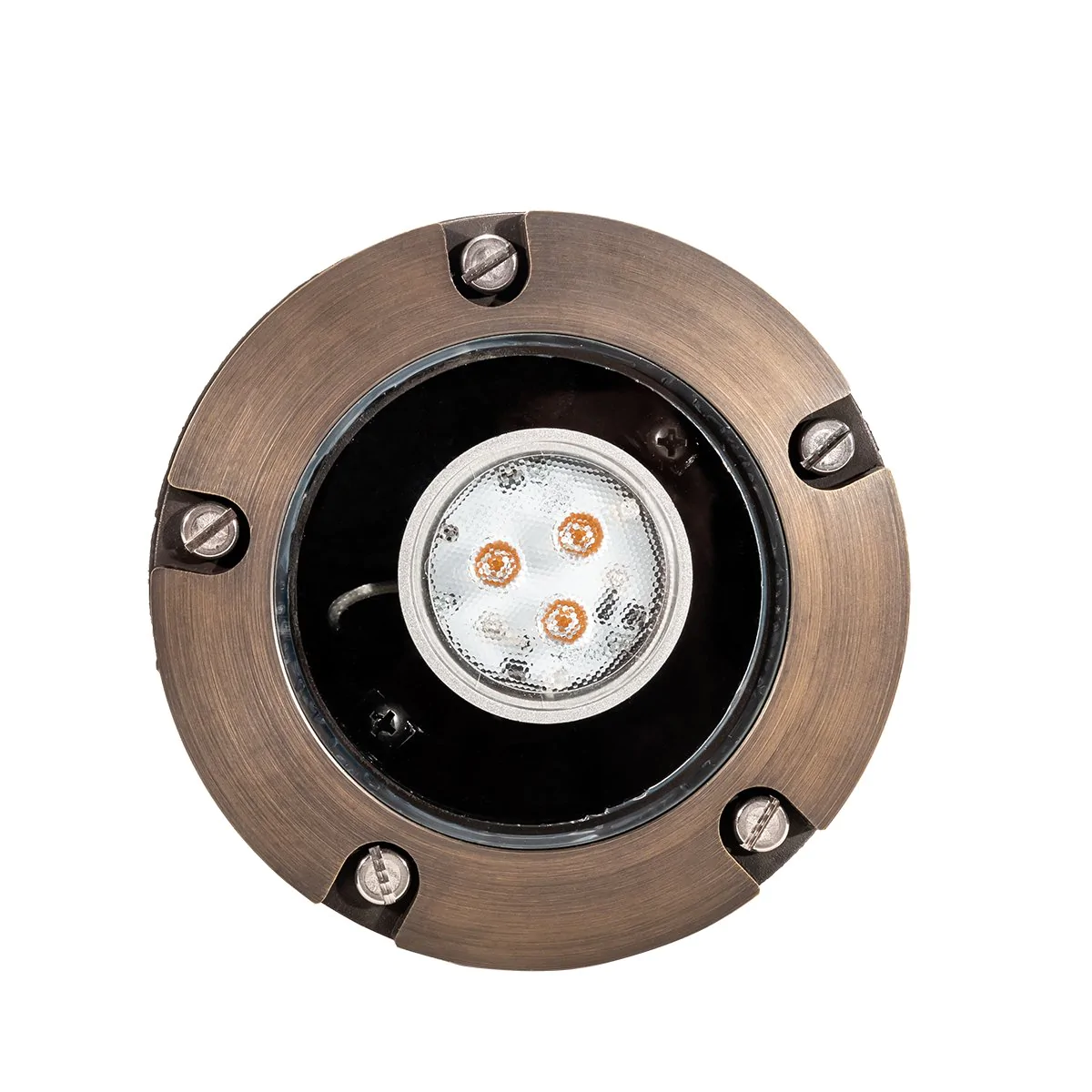 Total Light  Well Light With Classic Brass & Clear Lens Top