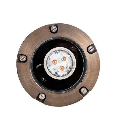 Total Light  Well Light With Classic Brass & Clear Lens Top